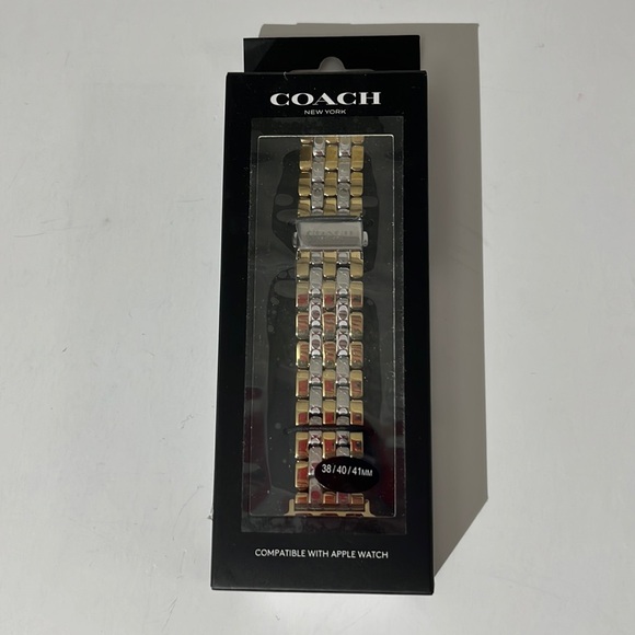 Coach New York gold and silver bracelet compatible with Apple Watch NEW IN BOX! - Picture 1 of 9